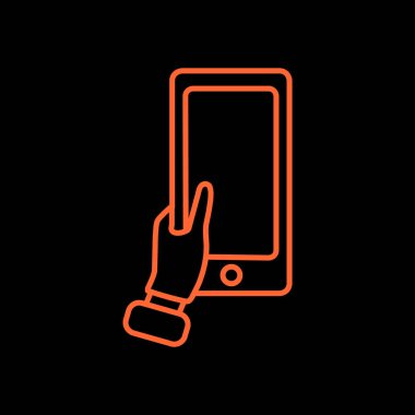 El ele tutuşan akıllı telefon simgesi