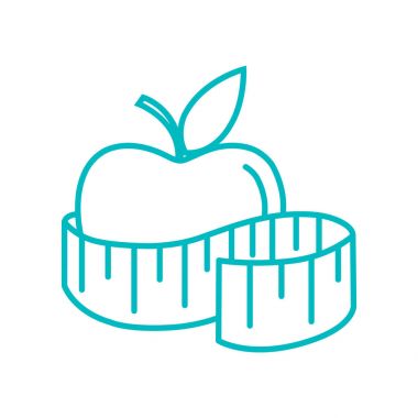 elma ve şerit metre