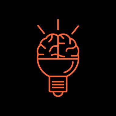 Beyin fikir simgesi düz.