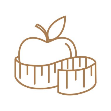 elma ve şerit metre