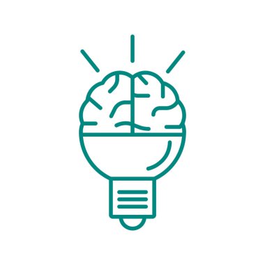 Beyin fikir simgesi düz.