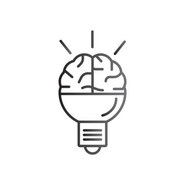 Beyin fikir simgesi düz.