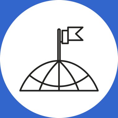 bir bina simgesini çatısına bayrak