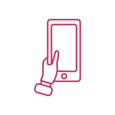 El ele tutuşan akıllı telefon simgesi