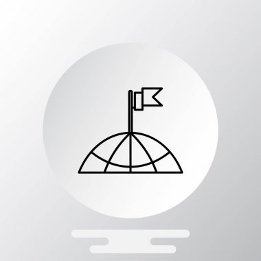 bir bina simgesini çatısına bayrak