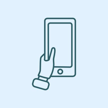 El ele tutuşan akıllı telefon simgesi