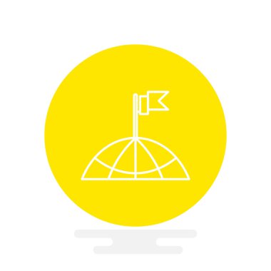 bir bina simgesini çatısına bayrak