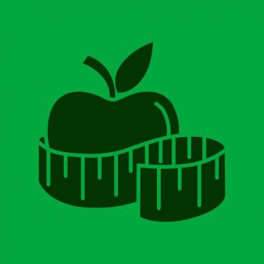 elma ve şerit metre