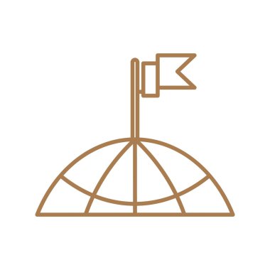 bir bina simgesini çatısına bayrak