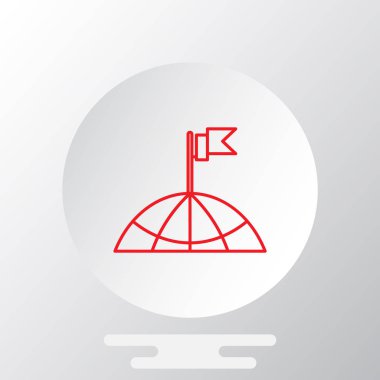 bir bina simgesini çatısına bayrak