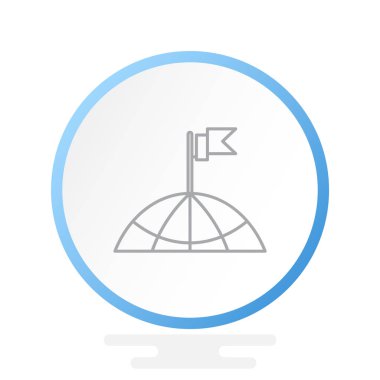 bir bina simgesini çatısına bayrak