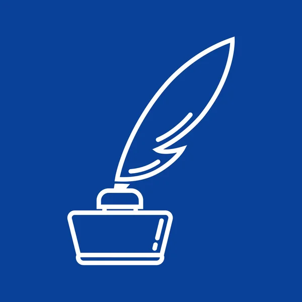 Reservoarpenna i bläckhorn ikon — Stock vektor