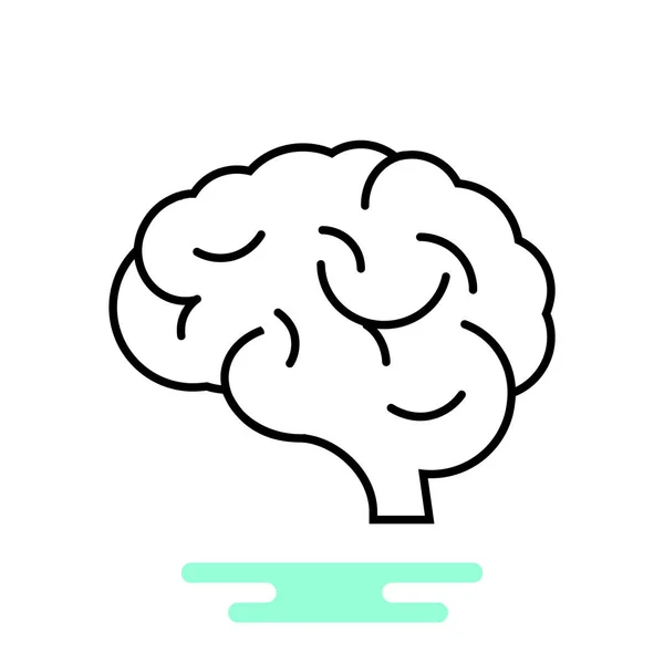 Icono del cerebro, ilustración — Archivo Imágenes Vectoriales