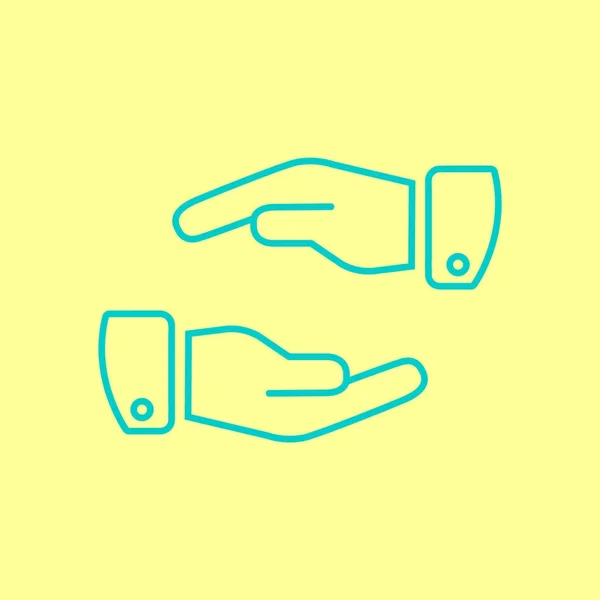 Mänskliga händer ikonen — Stock vektor