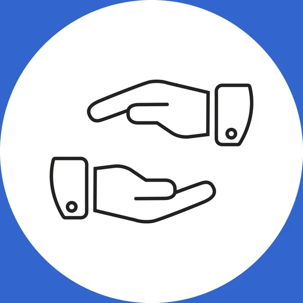 Mänskliga händer ikonen — Stock vektor
