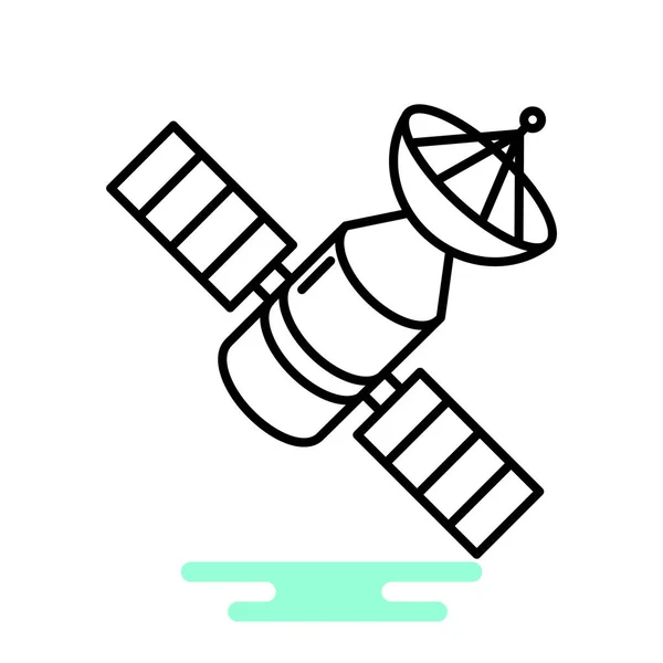 Satelliet eenvoudige pictogram — Stockvector