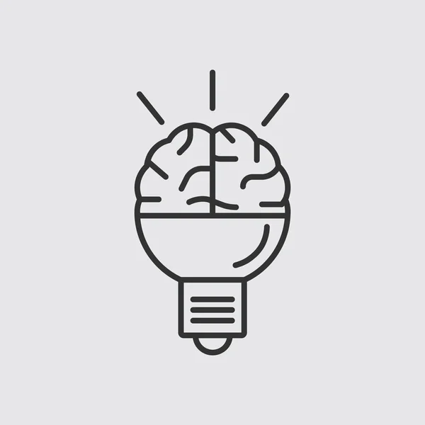 Icono de idea cerebral plano . — Vector de stock