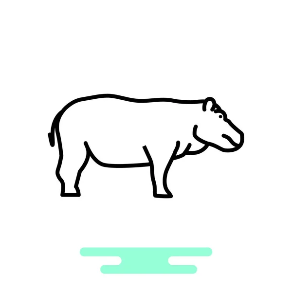 Ícone web Hippo — Vetor de Stock