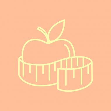 elma ve şerit metre