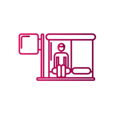 otobüs durağı simgesinin kişi