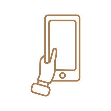 El ele tutuşan akıllı telefon simgesi