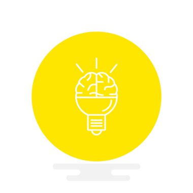 Beyin fikir simgesi düz.