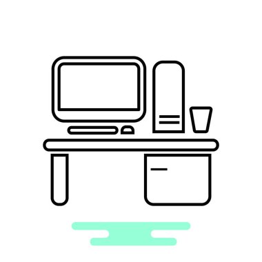 Çalışma alanı ile bilgisayar kutsal kişilerin resmi