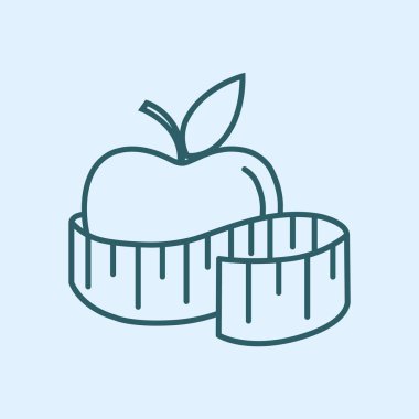 elma ve şerit metre