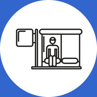 otobüs durağı simgesinin kişi