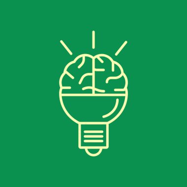 Beyin fikir simgesi düz.