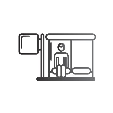 otobüs durağı simgesinin kişi