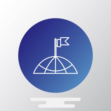 bir bina simgesini çatısına bayrak