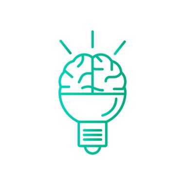 Beyin fikir simgesi düz.