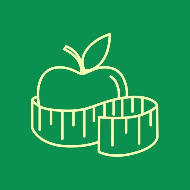 elma ve şerit metre