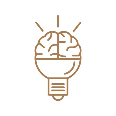 Beyin fikir simgesi düz.