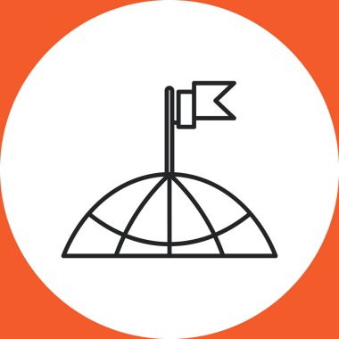 bir bina simgesini çatısına bayrak