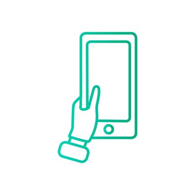 El ele tutuşan akıllı telefon simgesi