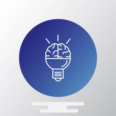 Beyin fikir simgesi düz.