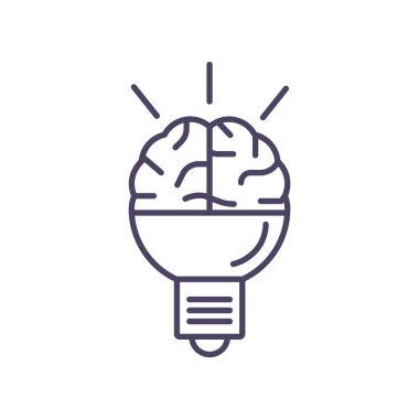 Beyin fikir simgesi düz.