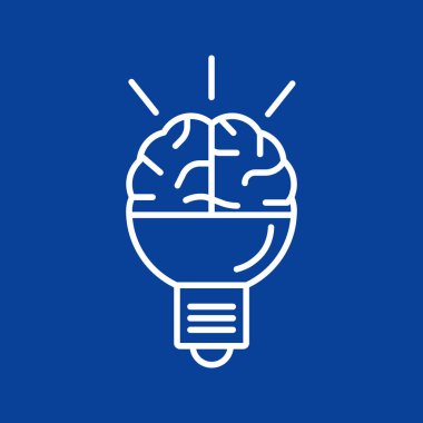 Beyin fikir simgesi düz.