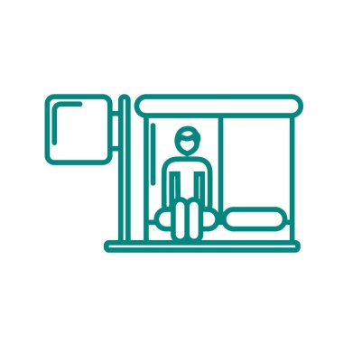 otobüs durağı simgesinin kişi