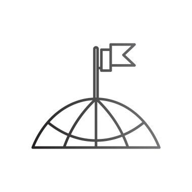 bir bina simgesini çatısına bayrak