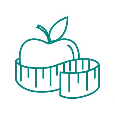 elma ve şerit metre