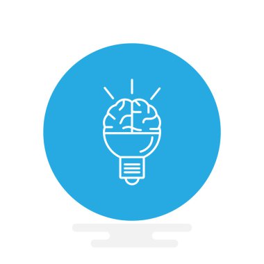 Beyin fikir simgesi düz.