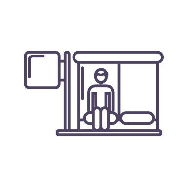 otobüs durağı simgesinin kişi