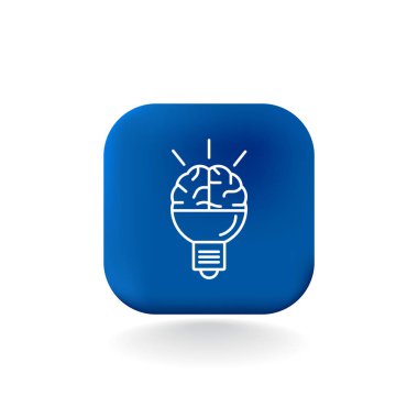 Beyin fikir simgesi düz.