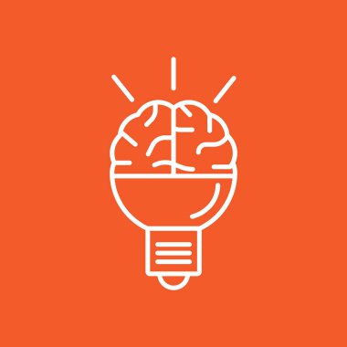 Beyin fikir simgesi düz.