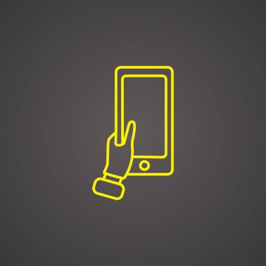 El ele tutuşan akıllı telefon simgesi