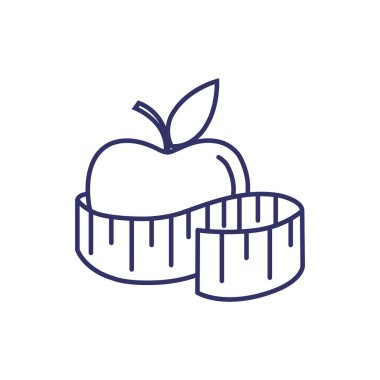 elma ve şerit metre