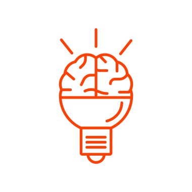 Beyin fikir simgesi düz.